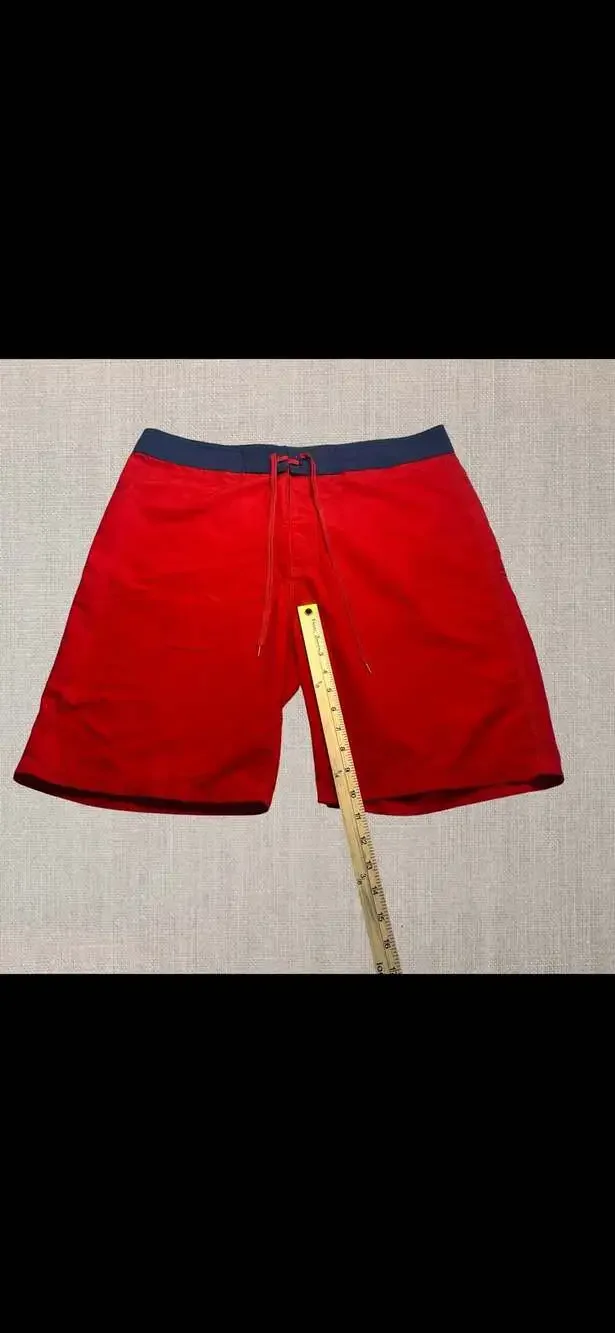 Old Navy California Men’s Board Shorts Red Navy Swim Trunks Size 36 Drawstring